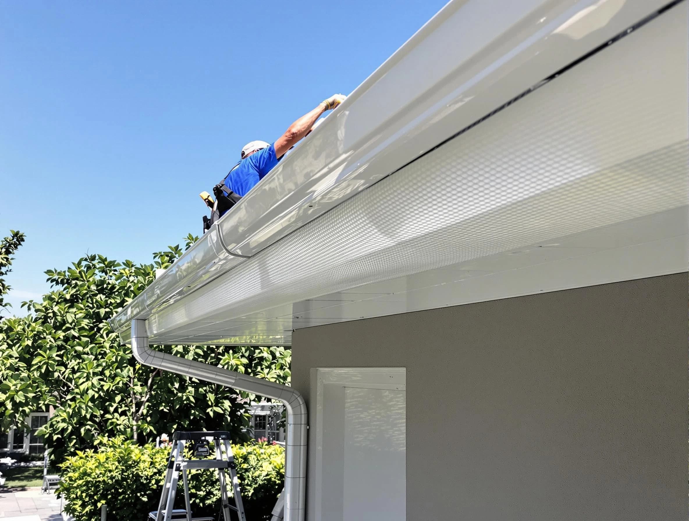 Debris-free gutter guard system by Beachwood Roofing Company in Beachwood, OH