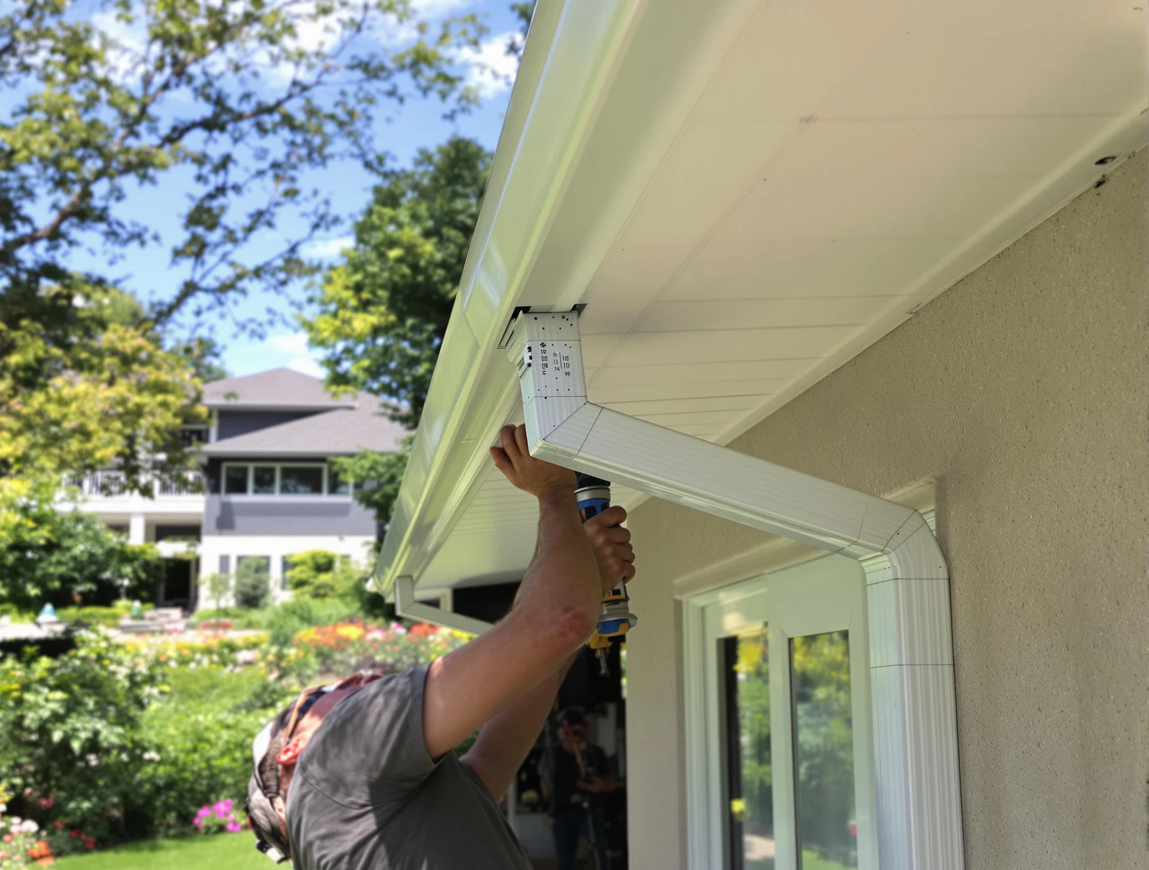 Beachwood Roofing Company technicians performing gutter installation in Beachwood, OH