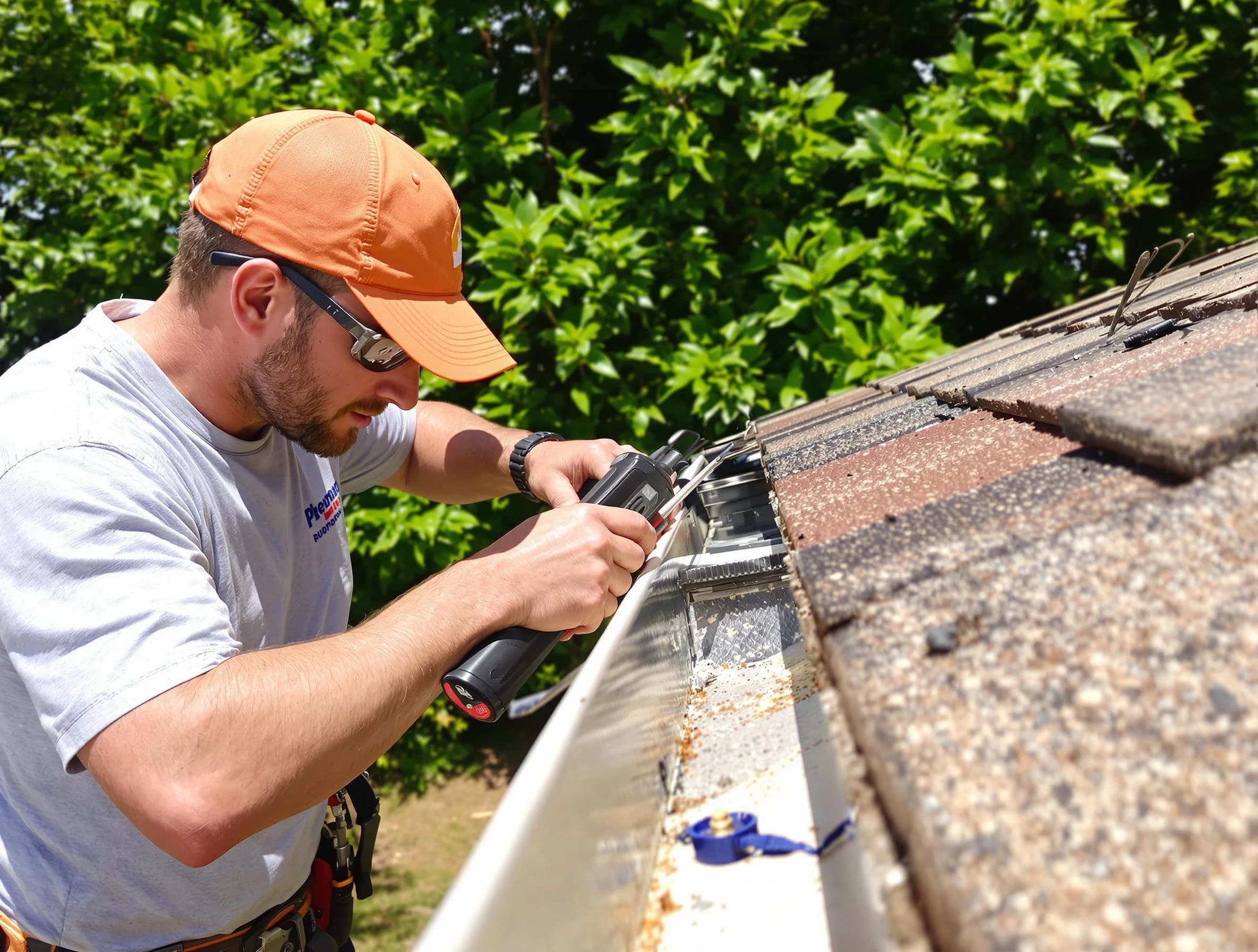 Beachwood Roofing Company specialists conducting a gutter repair in Beachwood, OH