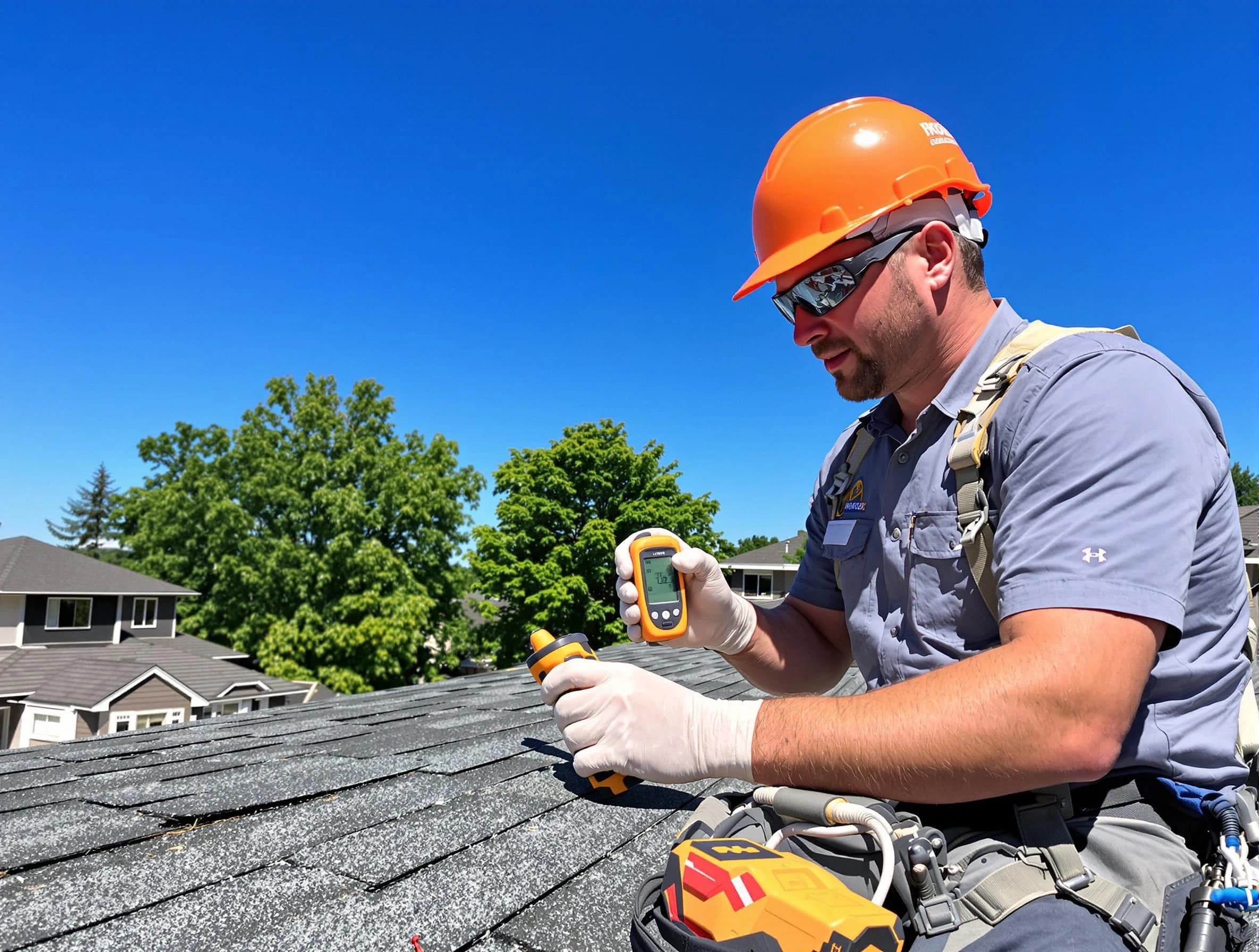 Beachwood Roofing Company conducting a roof inspection in Beachwood, OH